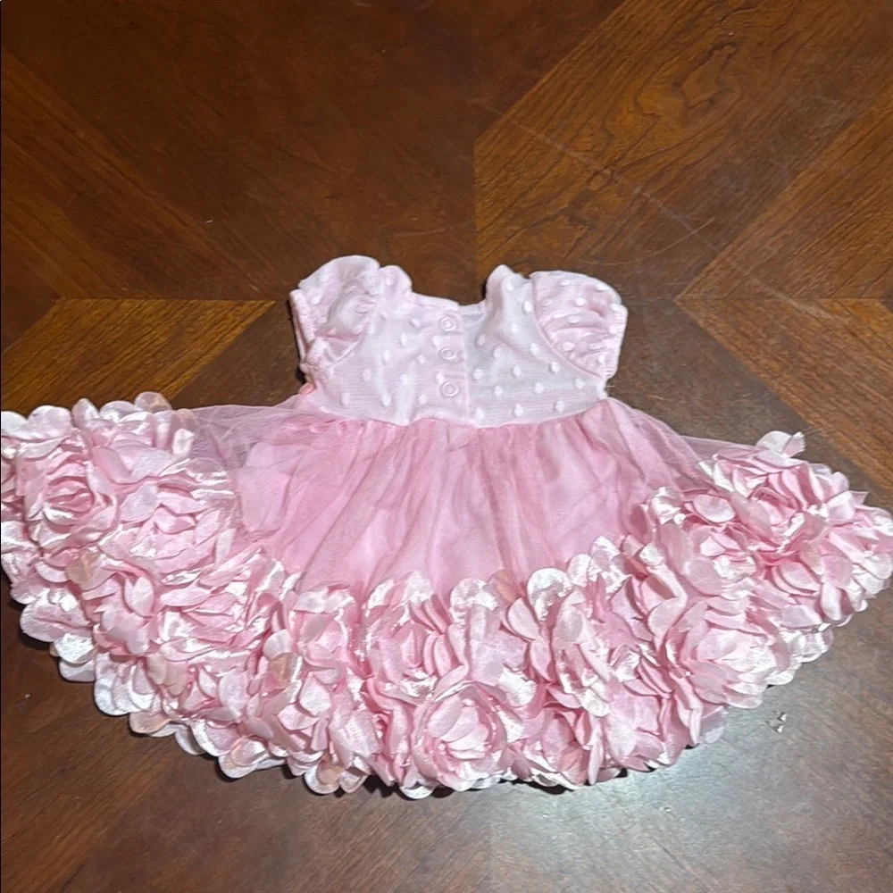 Nanette Baby Pink Ruffled Babydoll Dress with Puff Sleeves